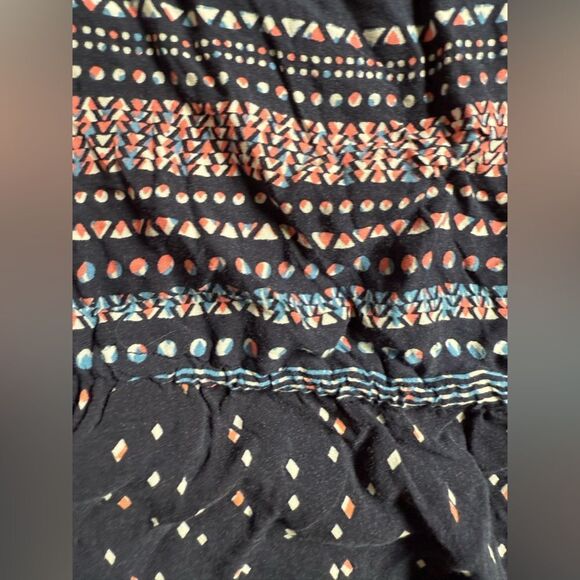 A:glow Maternity women’s Large Dress Navy Blue Pink patterned v neck tie waist - Picture 8 of 10